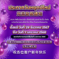 ประกาศวันหยุด เทศกาลปีใหม่ 2568